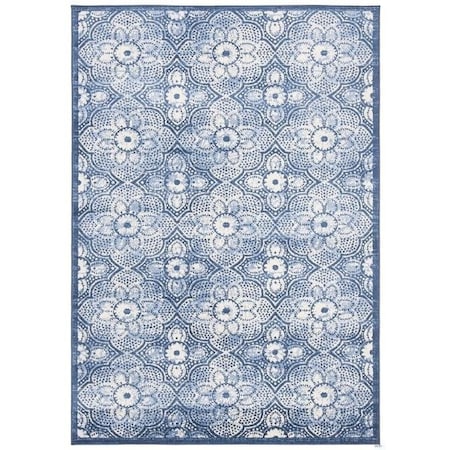 Safavieh 5 ft. 3 in. x 7 ft. 6 in. Brentwood Rectangle Power-Loomed Rug Navy & Creme BNT862N-5